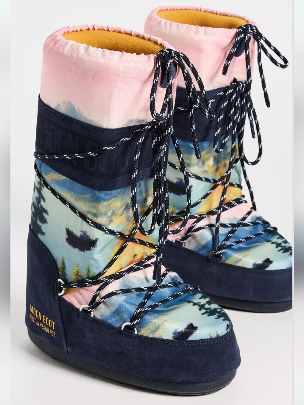 Moon Boot X GUEST IN RESIDENCE ICON HIGH POSTCARD COCOA Snow BOOTS Navy